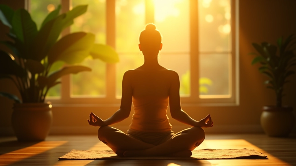 Peaceful meditation practice in natural light environment