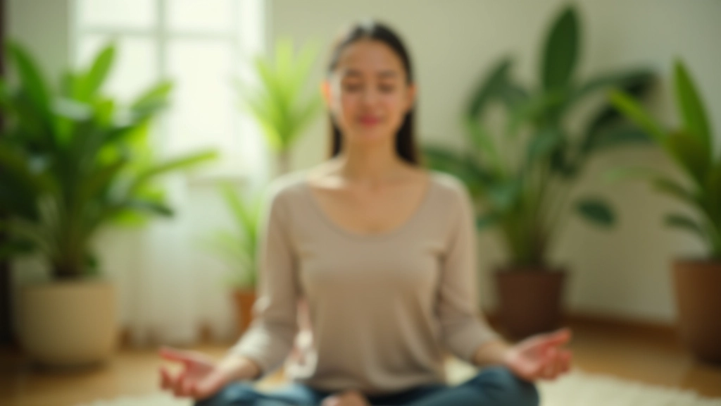 Woman meditating peacefully in a calm environment